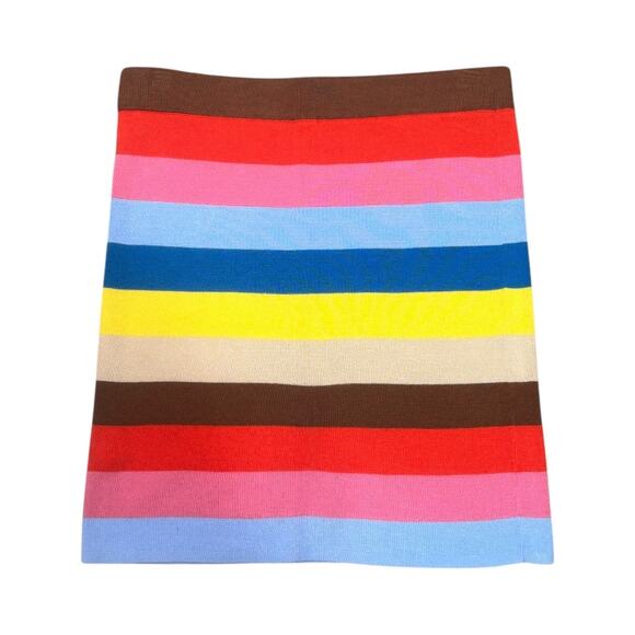 Anthropologie Kule Misty Rainbow Striped Mini Skirt Small S Knit Stretch Bright - Picture 5 of 8